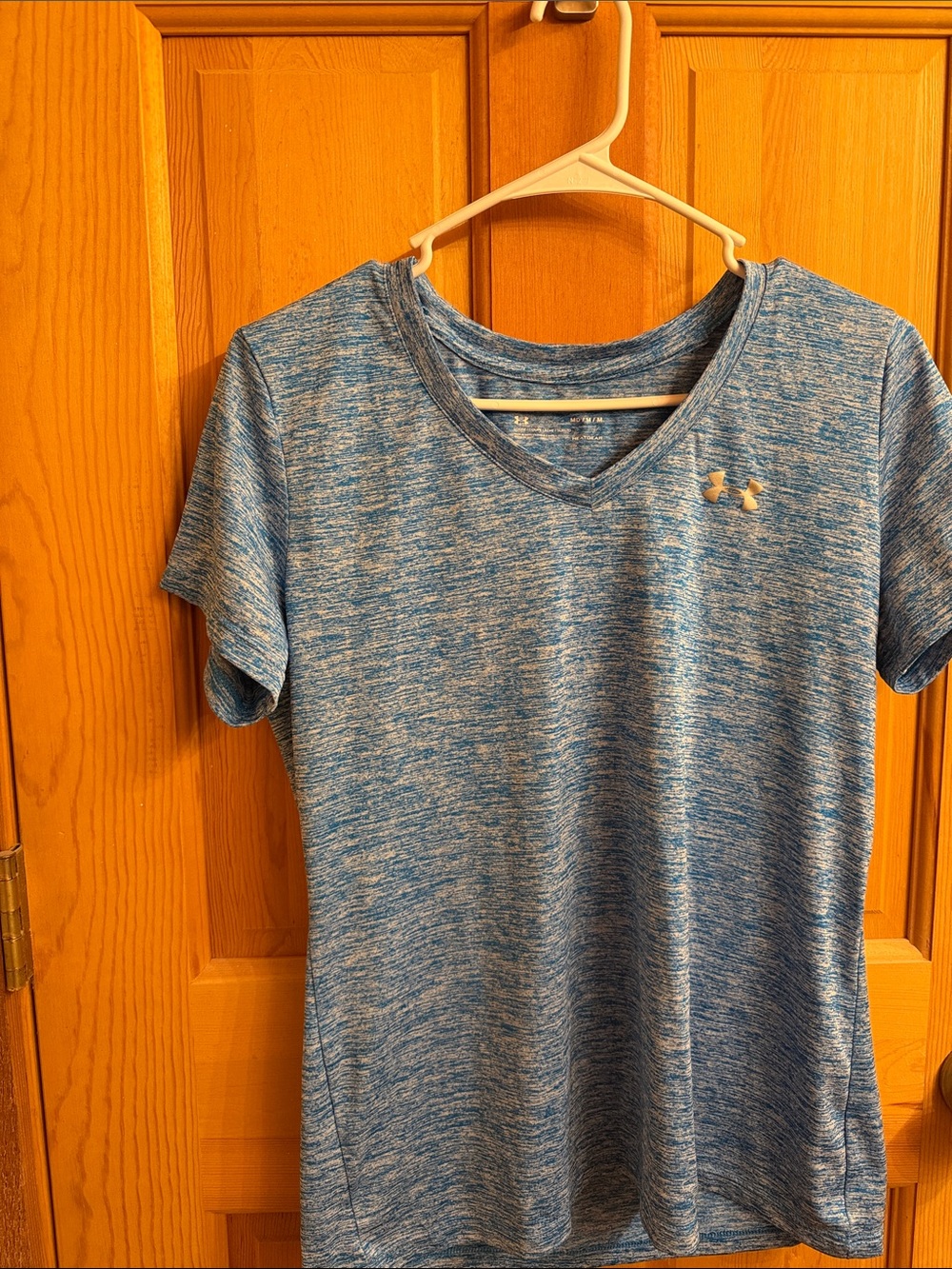 Under Armour Women's Blue Heather V-Neck Short Sleeve Performance Tee